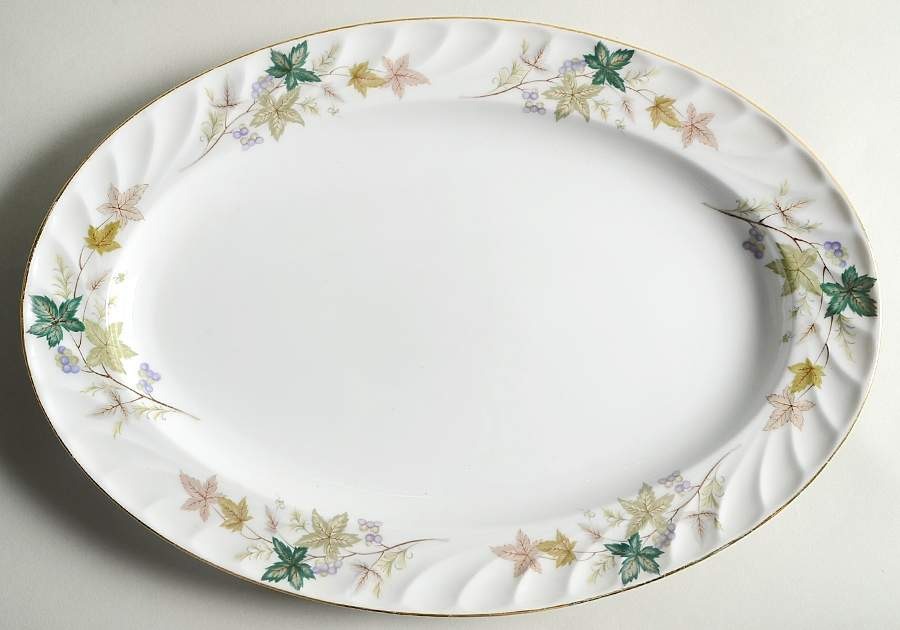 Surrey 14" Oval Serving Platter by Meito-1