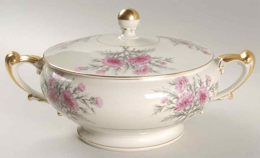 Thistle (Empire Shape) Round Covered Vegetable by Meito-1