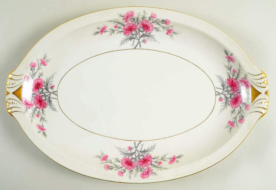 Thistle (Empire Shape) 17" Oval Serving Platter by Meito-1