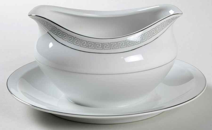 Troy Gravy Boat with Attached Underplate by Meito-1