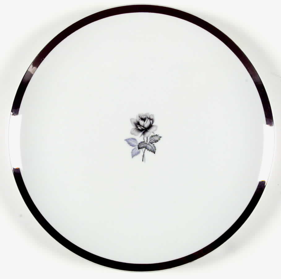 Twilight Rose (Thick Platinum Band) Dinner Plate by Meito-1