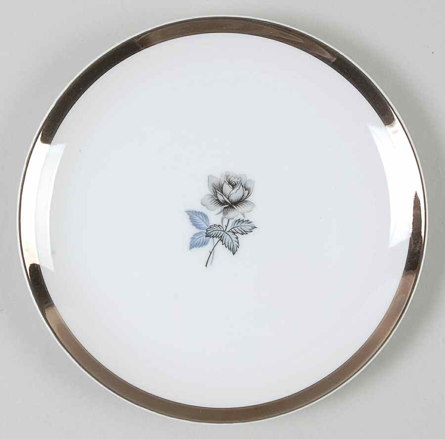 Twilight Rose (Thick Platinum Band) Bread & Butter Plate by Meito-1