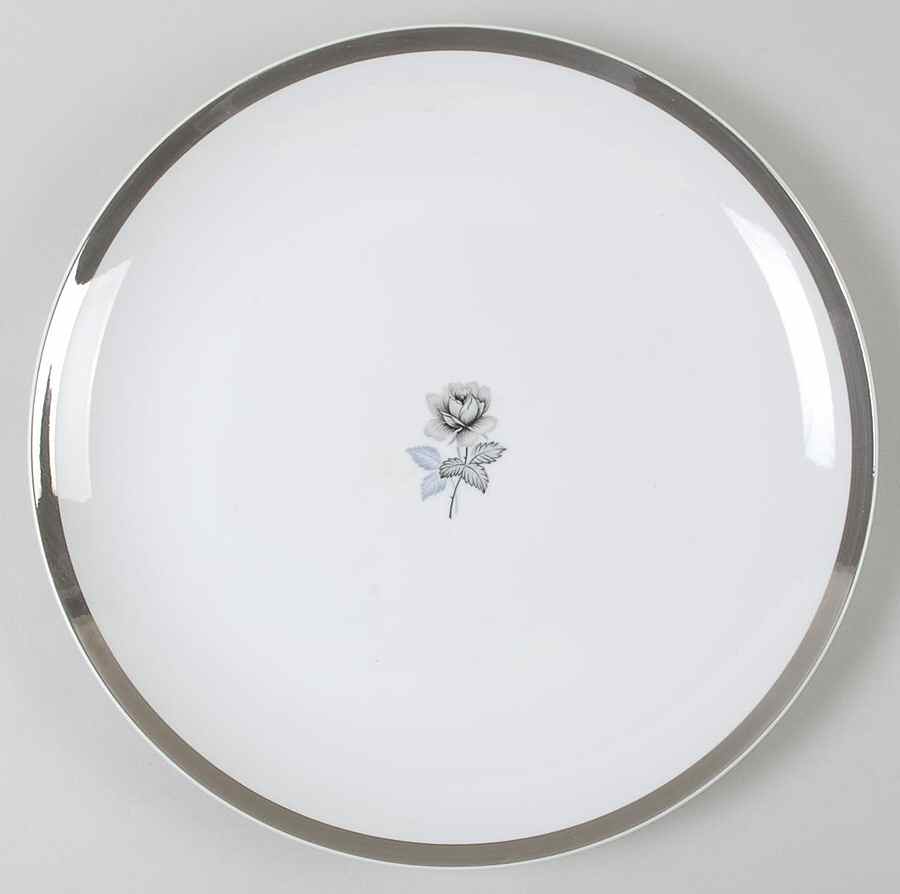 Twilight Rose (Thick Platinum Band) 12" Chop Plate (Round Platter) by Meito-1