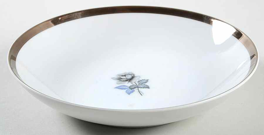 Twilight Rose (Thick Platinum Band) Coupe Soup Bowl by Meito-1