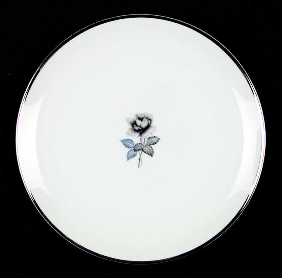 Twilight Rose (Thin Platinum Band) Salad Plate by Meito-1