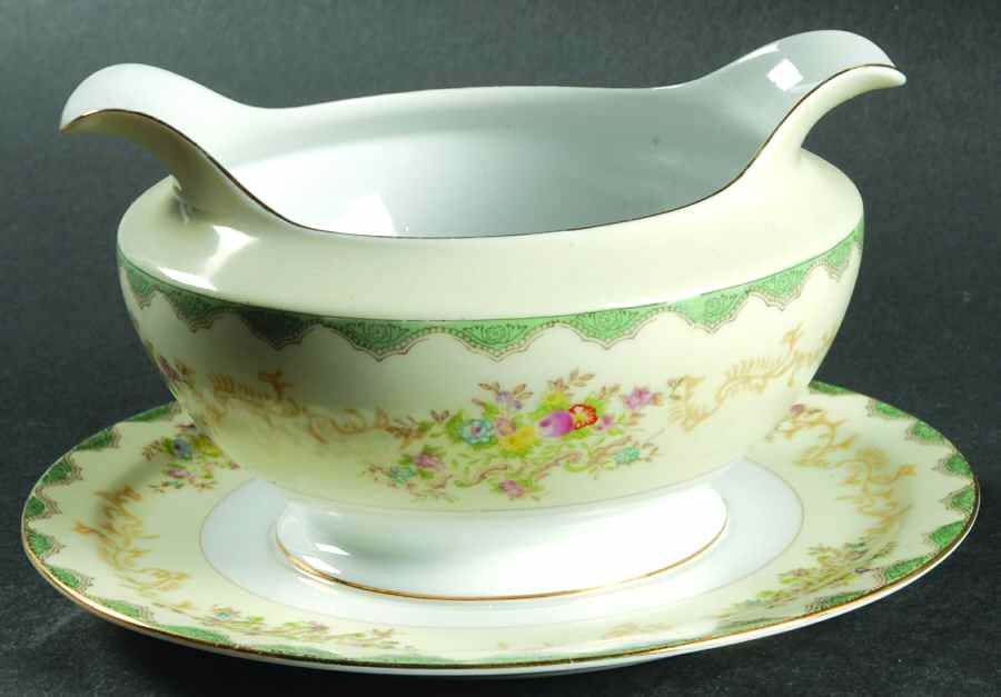 V1848 Gravy Boat with Attached Underplate by Meito-1