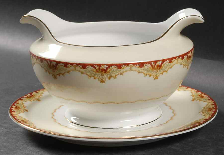 V2347 Gravy Boat with Attached Underplate by Meito-1