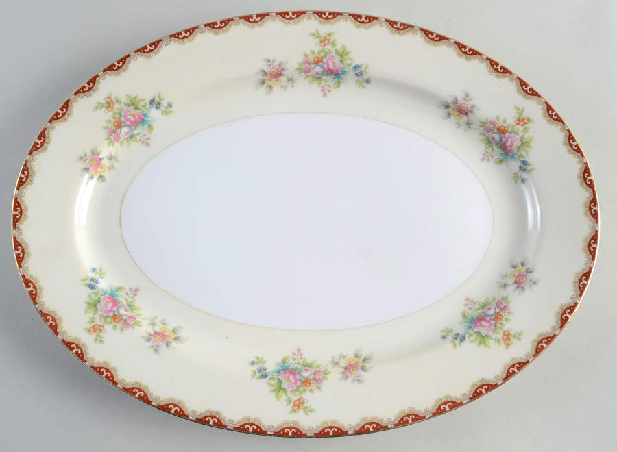 Versailles (James) 14" Oval Serving Platter by Meito-1