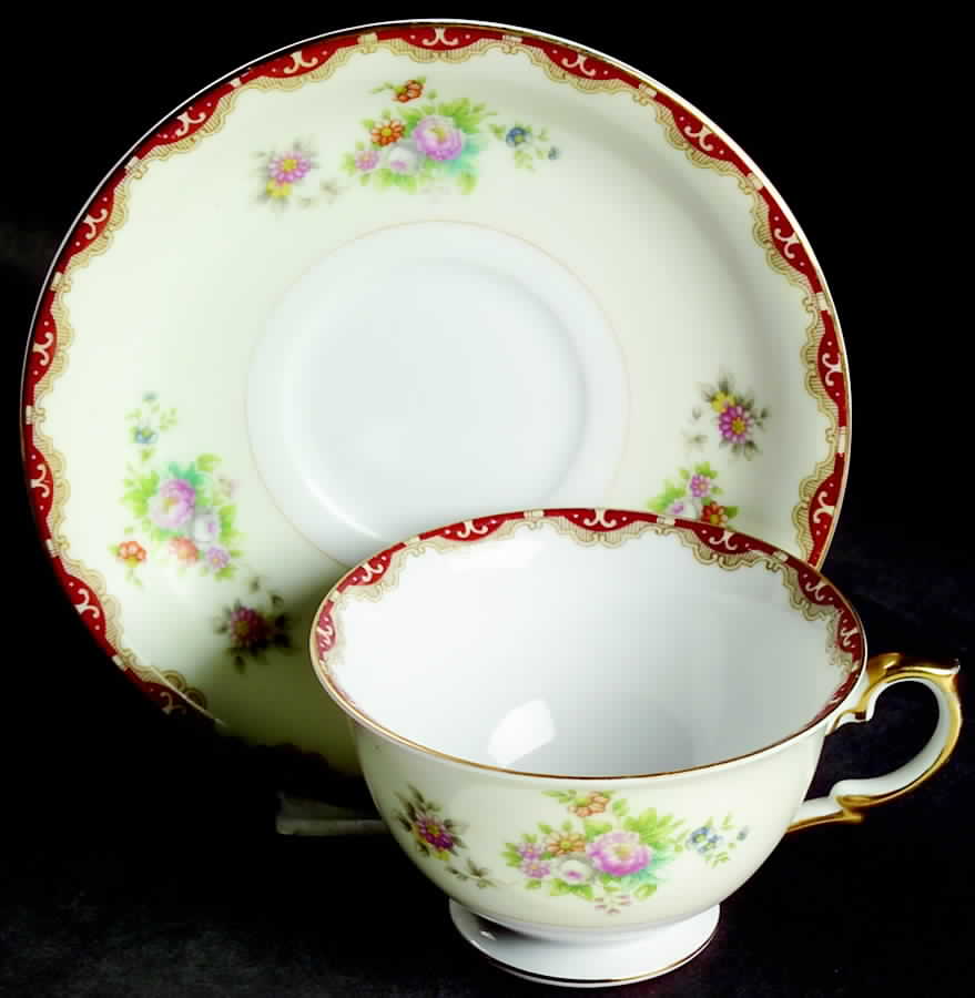 Versailles (James) Footed Cup & Saucer Set by Meito-1