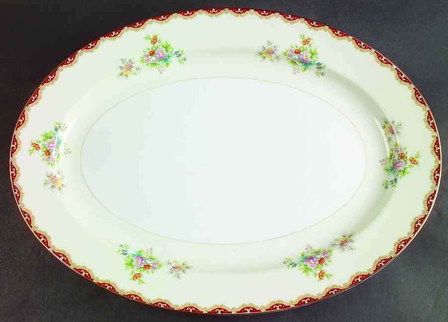 Versailles (James) 16" Oval Serving Platter by Meito-1