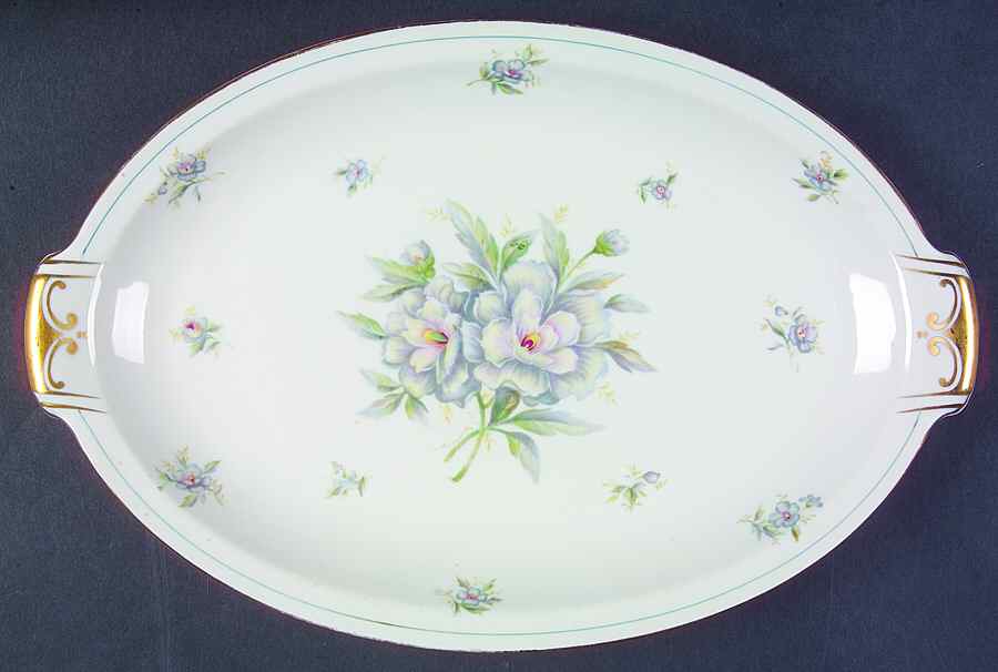 Virginia (Floral Center) 13" Oval Serving Platter by Meito-1