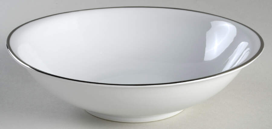 Wedding Ring (Platinum Trim) 8" Round Vegetable Bowl by Meito-1