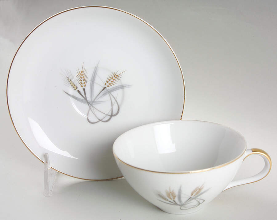 Wheat Flat Cup & Saucer Set by Meito-1
