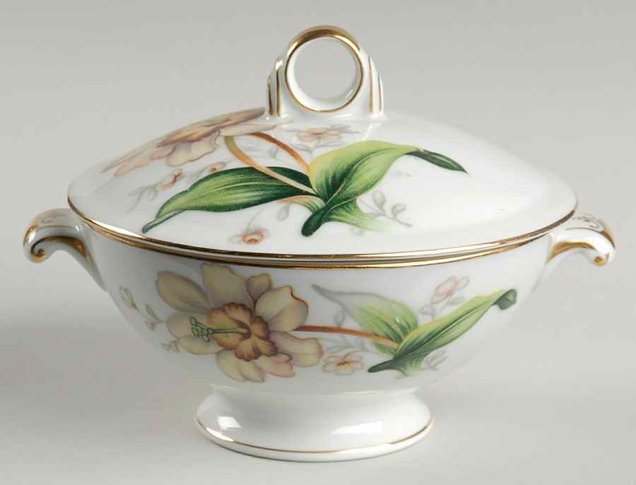 Wildwood (1-2" Rim, Ivory) Sugar Bowl & Lid by Meito-1