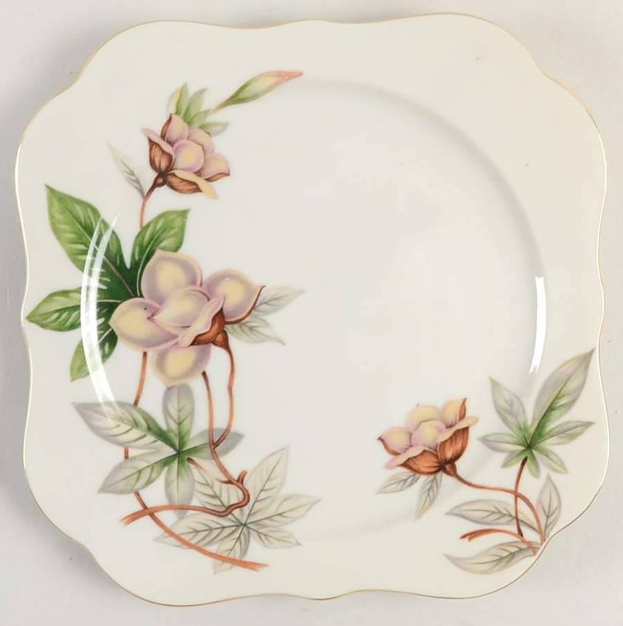 Woodrose Square Salad Plate by Meito-1