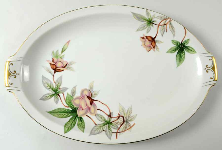 Woodrose 18" Oval Serving Platter by Meito-1
