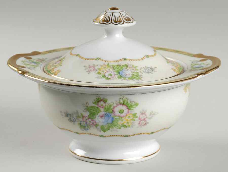 Woodbine Sugar Bowl & Lid by Meito-1