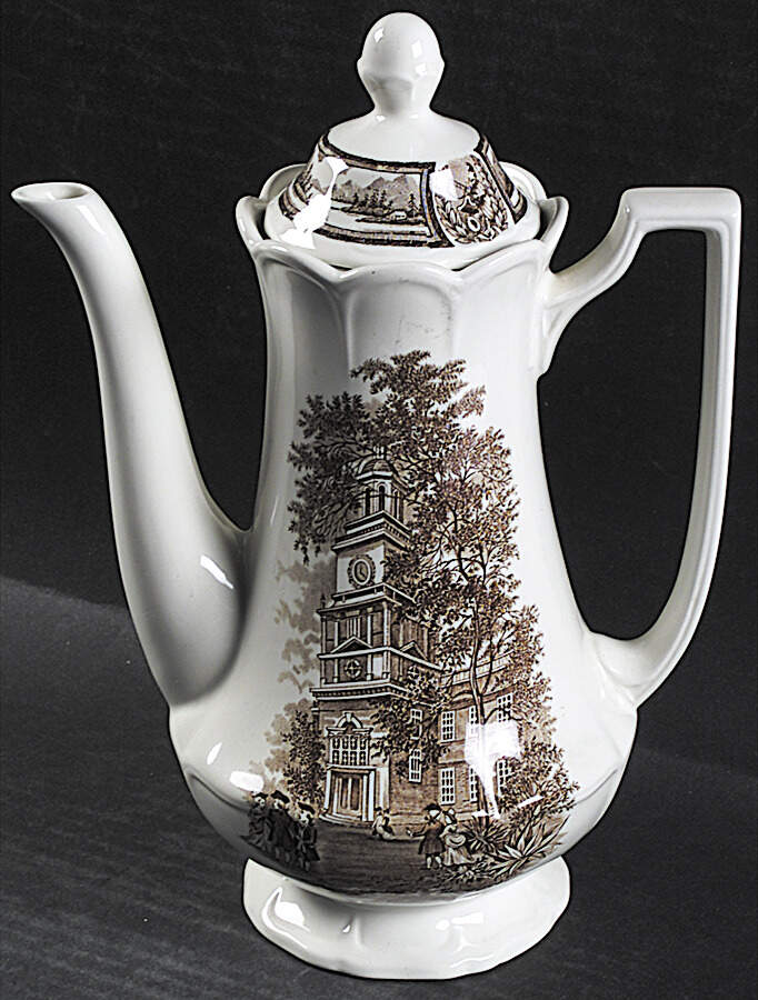 Americana Brown Coffee Pot & Lid by J & G Meakin-1