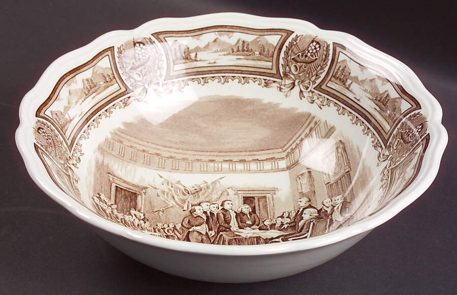 Americana Brown 8" Round Vegetable Bowl by J & G Meakin-1