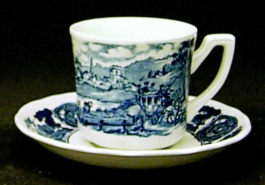 America Hurrah Flat Cup & Saucer Set by J & G Meakin-1