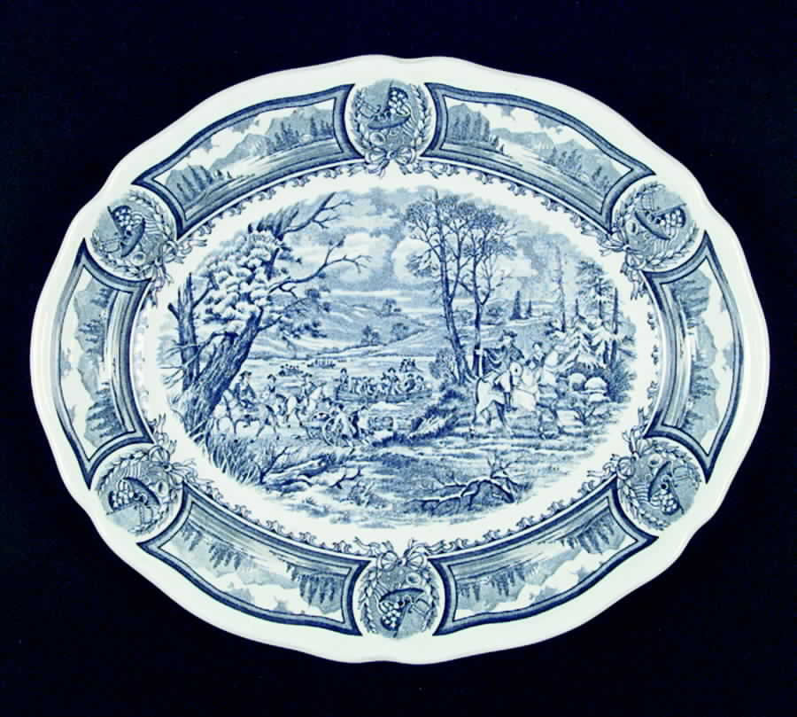 American Heritage 12" Oval Serving Platter by J & G Meakin-1