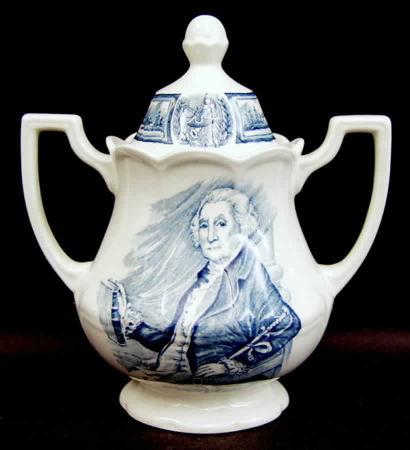American Heritage Sugar Bowl & Lid by J & G Meakin-1