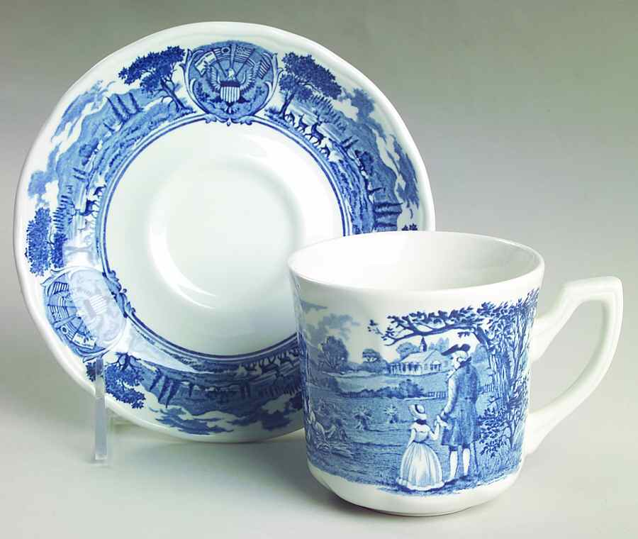 American Heritage Flat Cup & Saucer Set by J & G Meakin-1
