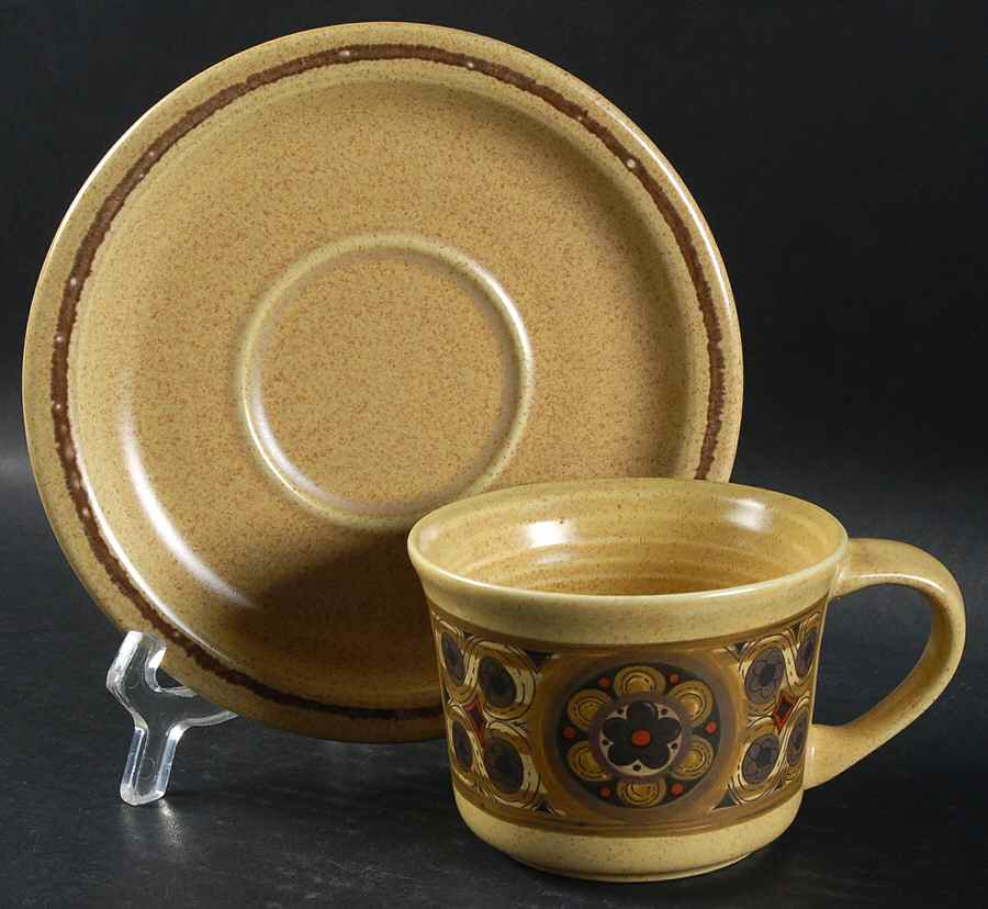 Aquarius Flat Cup & Saucer Set by J & G Meakin-1