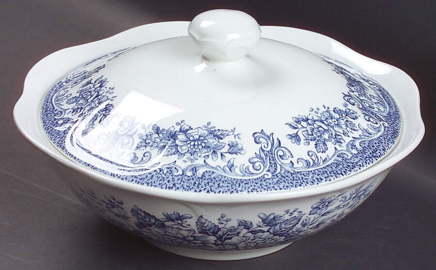 Avondale Blue Round Covered Vegetable by J & G Meakin-1