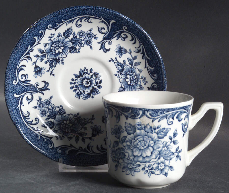 Avondale Blue Flat Cup & Saucer Set by J & G Meakin-1