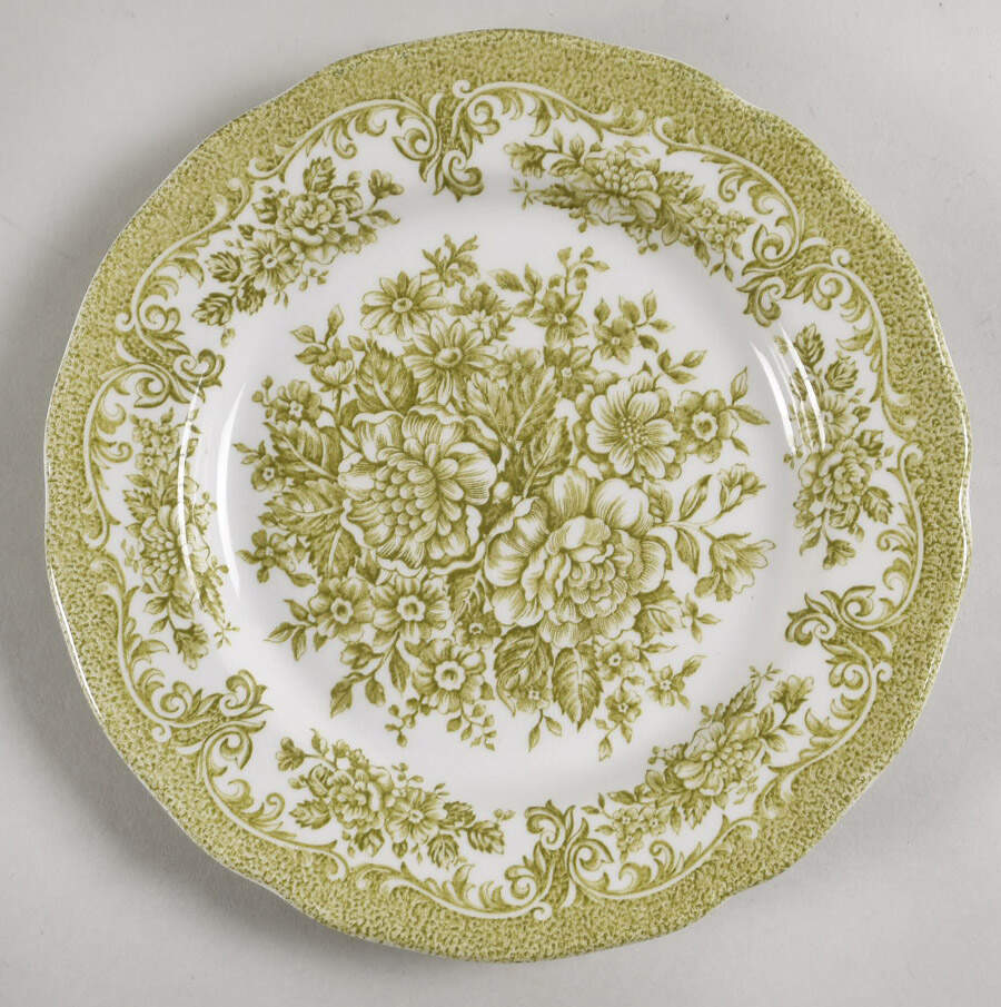 Avondale Green Bread & Butter Plate by J & G Meakin-1