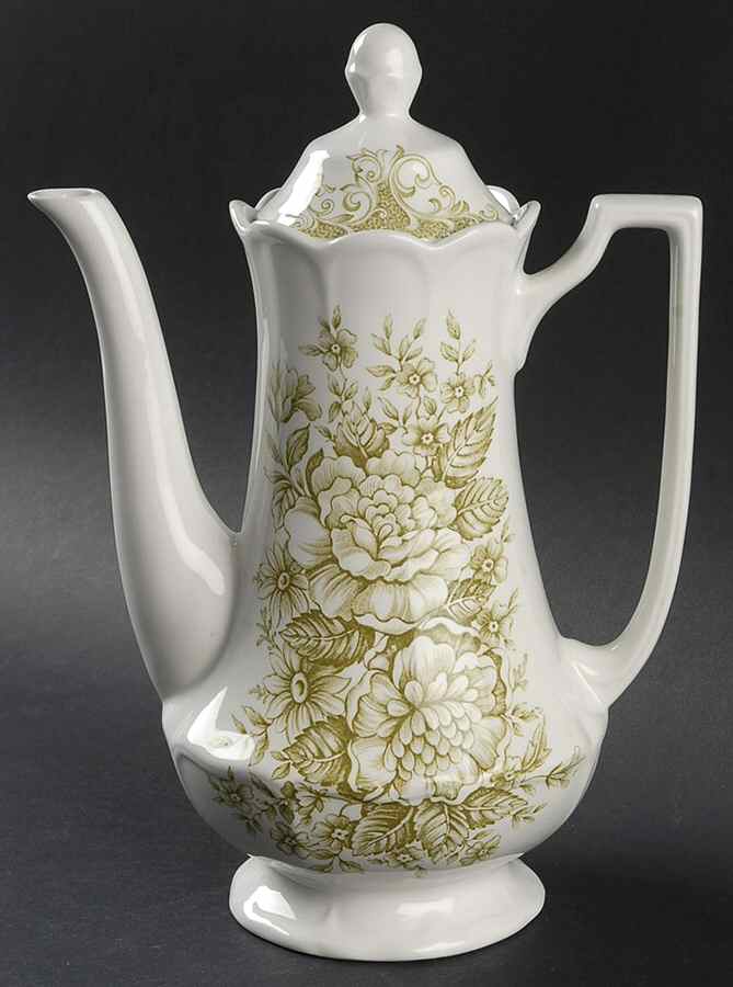 Avondale Green Coffee Pot & Lid by J & G Meakin-1