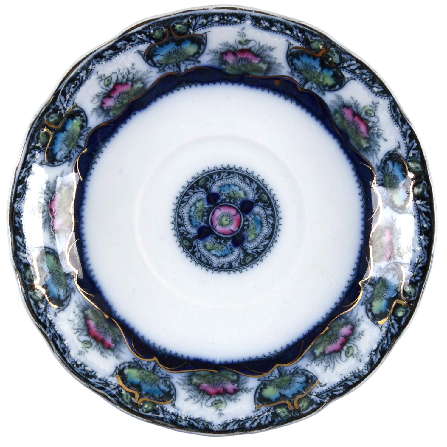 Balmoral Blue Multicolor Saucer by J & G Meakin-1