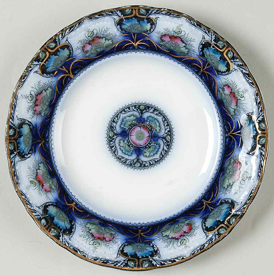 Balmoral Blue Multicolor Dessert/Pie Plate by J & G Meakin-1