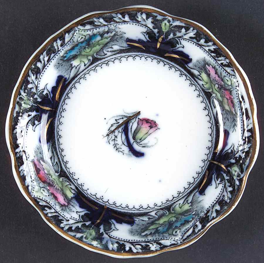 Balmoral Blue Multicolor Butter Pat by J & G Meakin-1