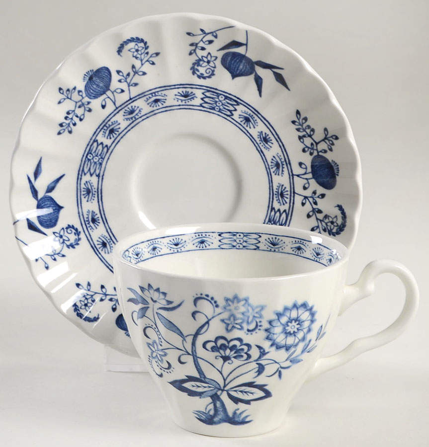 Blue Nordic Flat Cup & Saucer Set by J & G Meakin-1