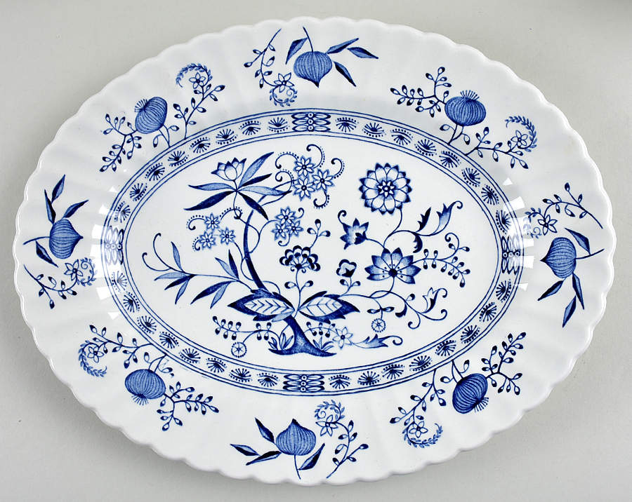 Blue Nordic 12" Oval Serving Platter by J & G Meakin-1