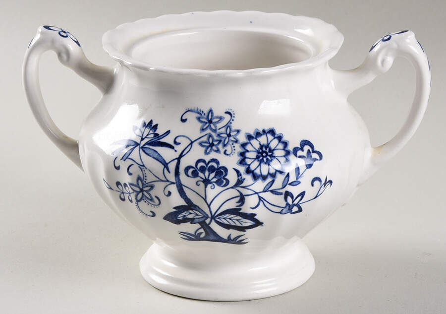Blue Nordic Sugar Bowl No Lid by J & G Meakin-1