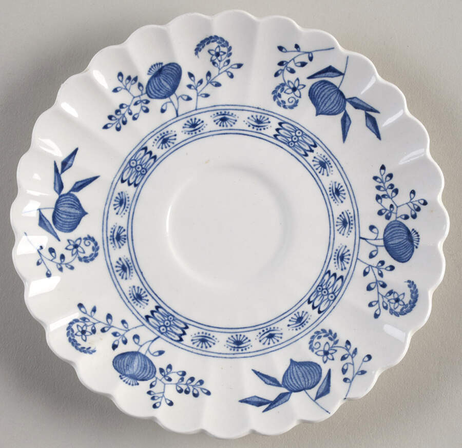 Blue Nordic Saucer for Demitasse Cup by J & G Meakin-1