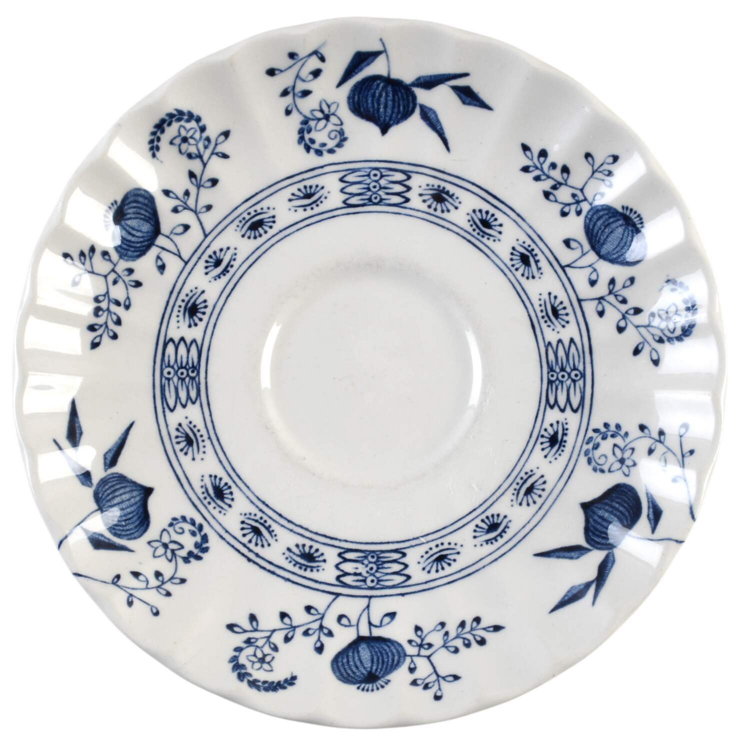 Blue Nordic Saucer for Flat Cup by J & G Meakin-1