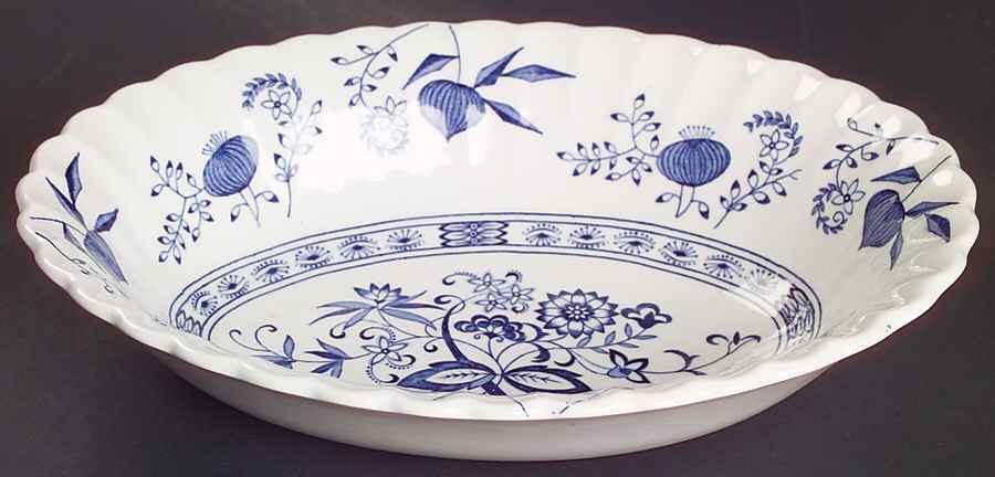 Blue Nordic 9" Oval Vegetable Bowl by J & G Meakin-1