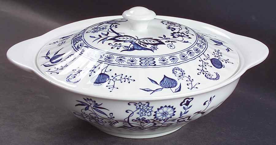 Blue Nordic Round Covered Vegetable by J & G Meakin-1
