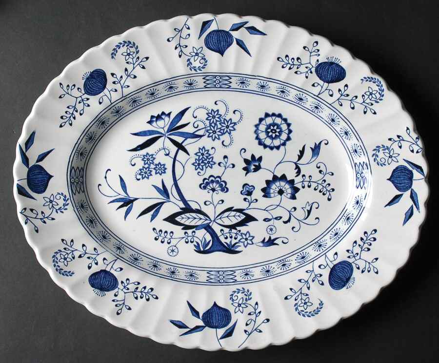 Blue Nordic 13" Oval Serving Platter by J & G Meakin-1