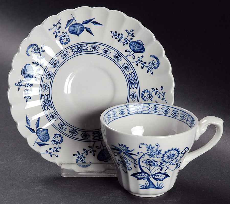 Blue Nordic Flat Demitasse Cup & Saucer Set by J & G Meakin-1