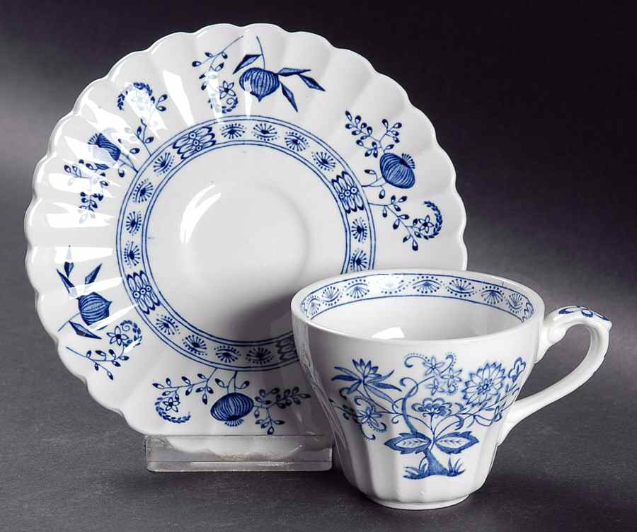 Blue Nordic Flat Demitasse Cup & Saucer Set by J & G Meakin-1