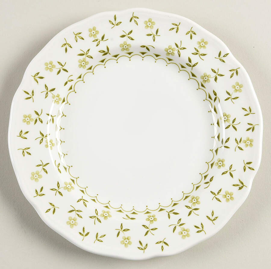 Blossom Time Green Dessert/Pie Plate by J & G Meakin-1