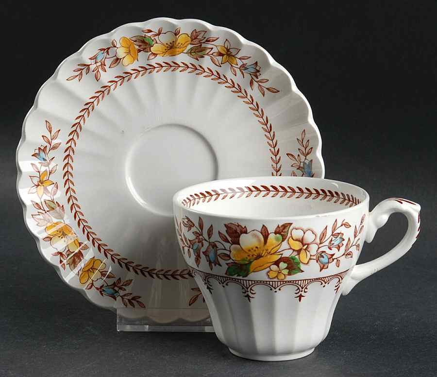 Braemar Flat Cup & Saucer Set by J & G Meakin-1