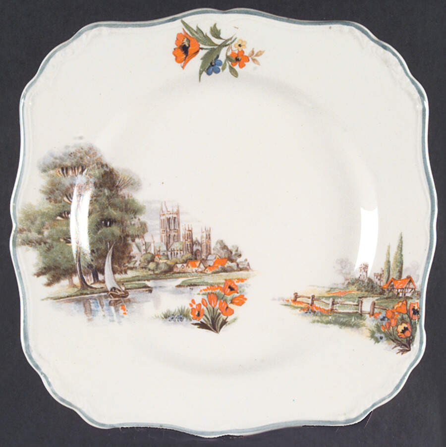 Canterbury Square Bread & Butter Plate by J & G Meakin-1
