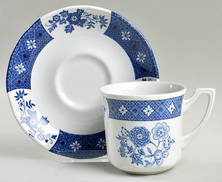 Cathay Flat Cup & Saucer Set by J & G Meakin-1