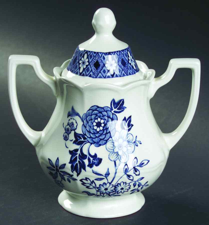 Cathay Sugar Bowl & Lid by J & G Meakin-1